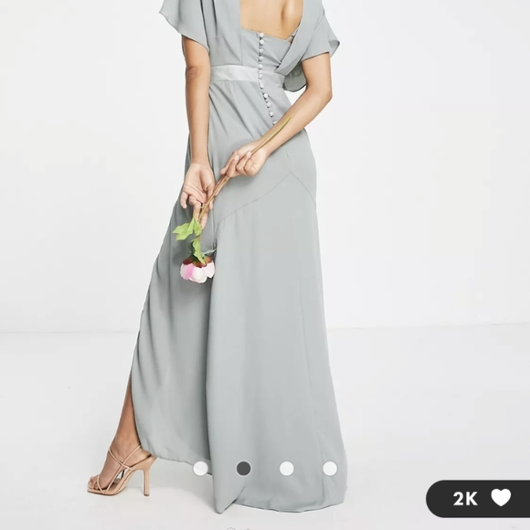 ASOS petite bridesmaid maxi dress with button back detail - Picture 2 of 3